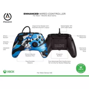 PowerA Enhanced Wired Controller for Xbox Series X S - Blue Camo