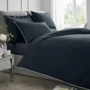 100% Cotton Percale 200 Thread Count Duvet Cover Set, Navy, Single - Appletree