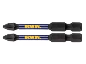 Irwin Impact Pro Performance Phillips Screwdriver Bits PH2 57mm Pack of 2