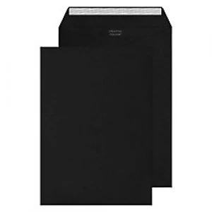 Creative Dark Coloured Envelopes C4 Peel & Seal 324 x 229mm Plain 120 gsm Jet Black Pack of 250