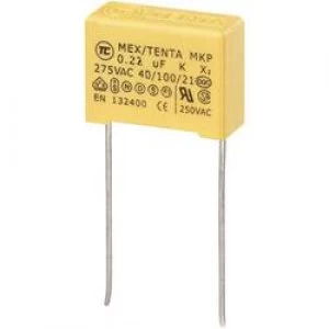 MKP X2 suppression capacitor Radial lead 0.22 uF 275 V AC 10 15mm L x W x H 18 x 7.5 x 13.5mm MKP X2