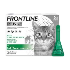 Frontline Plus Spot on Flea Treatment Cat - 6 pipettes