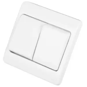 Click Scolmore 10A Mode White 2 Gang 2 Way Wide Rocker Switch IP20 - CMA812