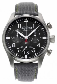 Alpina Mens Startimer Pilot Chronograph Quartz AL-372B4S6 Watch