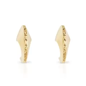 JG Fine Jewellery 9ct Gold Diamond-Cut Arc Stud Earrings