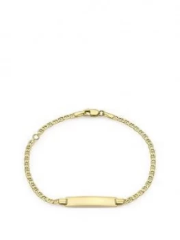 Love GOLD 9ct Gold Flat Chain ID Bar Bracelet, One Colour, Women