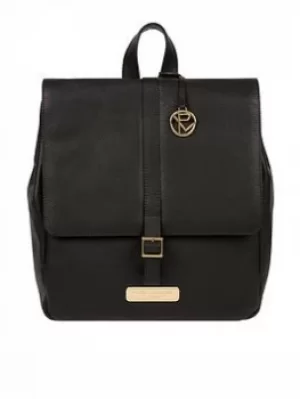 Pure Luxuries London Black 'Daisy' Leather Backpack