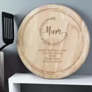 Personalised Mum Wooden Chopping Board Natural