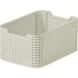 Curver Vintage White Plastic Basket (H)129mm (W)193mm