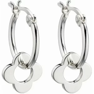 Ladies Orla Kiely Sterling Silver Flower Hoop Earrings