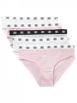 River Island Briefs 5 Pack Pink Size 11-12 Years Girls
