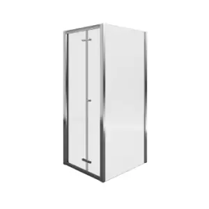 Aqualux 900 x 900mm Bifold Door and Side Panel Shower Enclosure Package
