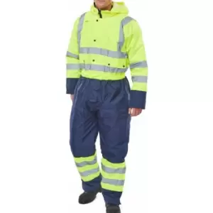 B-Seen HV Outer Wear TWO TONE HIVIZ THERMAL WATERPROOF COVERALL MED