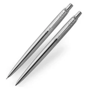 Parker Jotter Stainless Steel Chrome Trim Ball Pen & Pencil Set