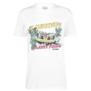 Daisy Street Clavery Falls Print T-Shirt - White