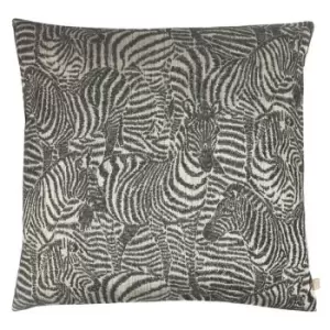 Kai Hector Jacquard Zebra Cushion Cover (One Size) (Onyx)