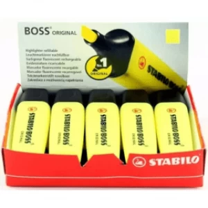 Stabilo Boss Highlighter - Fluorescent Yellow (10 Pack)