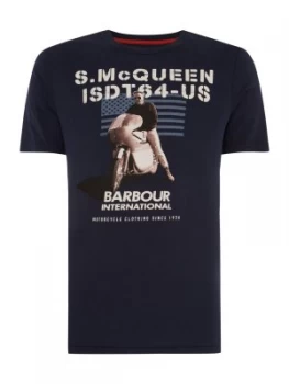 Mens Barbour Military Flag Tee Blue