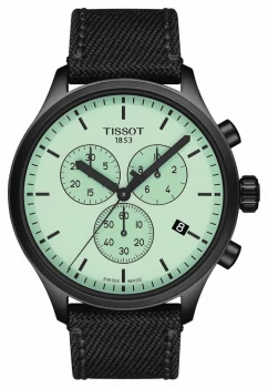 Tissot Mens Chrono XL Green Dial Black Fabric Strap Watch