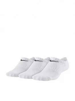 Boys, Nike Childrens Performance No Show Training Socks - White/Black Size M 5-8