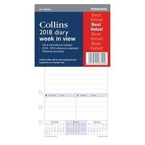 Original Collins 2018 Personal Diary Refill Week to View
