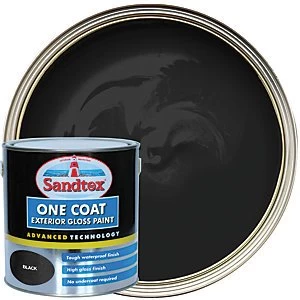 Sandtex One Coat Exterior Gloss Paint - Black 2.5L