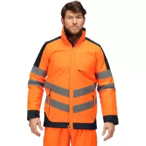 Professional HIVIS PRO EN20471 Waterproof Insulated Jacket mens Jacket in Orange. Sizes available:UK S,UK M,UK L,UK XL,UK XXL,UK 3XL