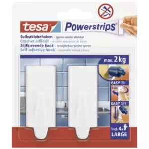 tesa POWERSTRIPS Large Trend Adhesive Hook White Content: 2 pc(s)