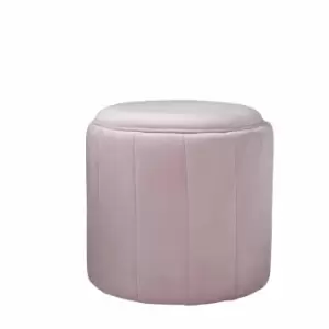 Native Home & Lifestyle Round Pastel Pink Plush Stool