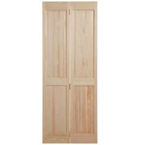 4 Panel Clear Pine Unglazed Internal Bi Fold Door H1981mm W762mm