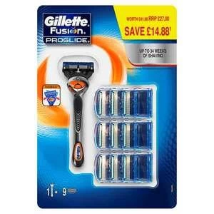Gillette Fusion ProGlide FlexBall Razor Plus 9 Blades Pack