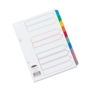 Concord Index 10 Part A4 White with Multi Colour Tabs
