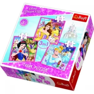 3 in 1 Disney Princesses Jigsaw Puzzle