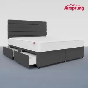 Airsprung Super King Size Hybrid Mattress With 4 Drawer Charcoal Divan