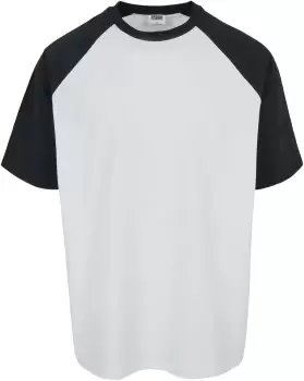 Urban Classics Organic Oversized Raglan T-Shirt, White/Black, Male, T-Shirts, TB4908-01248