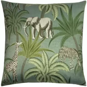 Jungle Parade Cushion Green / 50 x 50cm / Polyester Filled