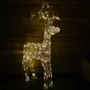 120cm x 80cm Acrylic Outdoor Christmas Reindeer Lit with 120 Warm White LEDs