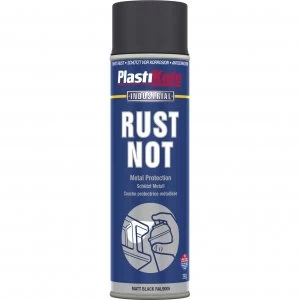 Plastikote Rust Not Aerosol Spray Paint Matt Black 500ml