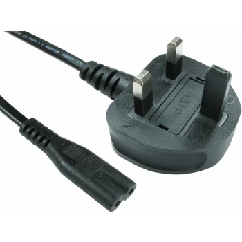 16-1724 1.8m UK Plug IEC C7 (figure 8) Black Mains Lead - Truconnect