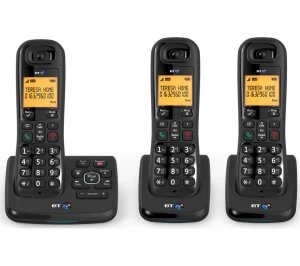 BT XD56 Cordless Phone with Answering Machine Triple Handsets