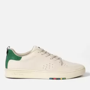 Paul Smith Mens Cosmo Leather Basket Trainers - White Green Spoiler - UK 11