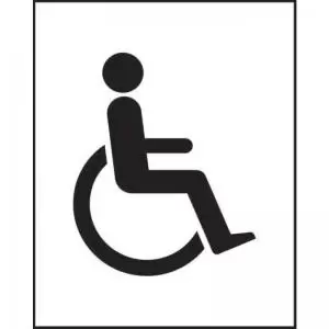 Disabled Symbol&rsquo; Sign; Non-Adhesive Rigid 1mm PVC Board;