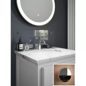 Clear Glass Bathroom Splashback (Chrome Cap) 250mm x 600mm x 4mm - Clear