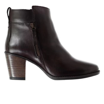 Linea Zip Heel Boots - Brown