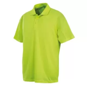 Spiro Impact Mens Performance Aircool Polo T-Shirt (L) (Flo Yellow)