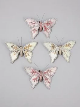 Gisela Graham Clip On Butterfly Christmas Tree Decorations (4 Pack)