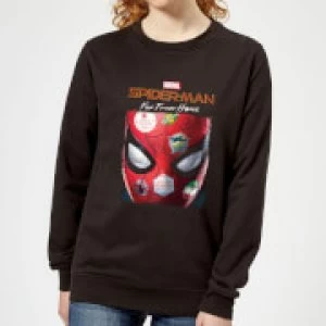 Spider-Man Far From Home Stickers Mask Womens Sweatshirt - Black - 5XL
