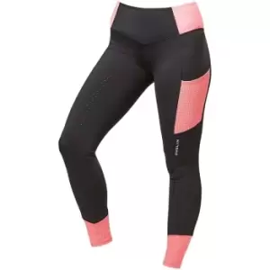 Dublin Girls Power Performance Colour Block Horse Riding Tights (24 in) (Coral) - Coral