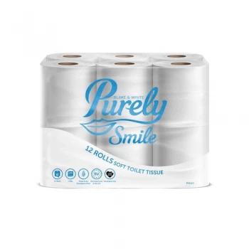Smile Toilet Roll 3Ply White - Pack of 12 PS1125