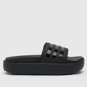 Adidas Adilette Platform Sandals In Black